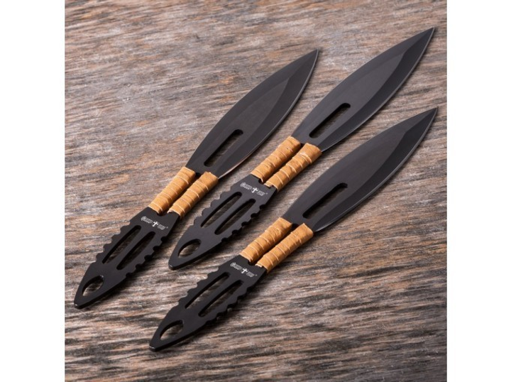 Ножи метательные в черном цвете. Набор 3 штуки - изображение 1