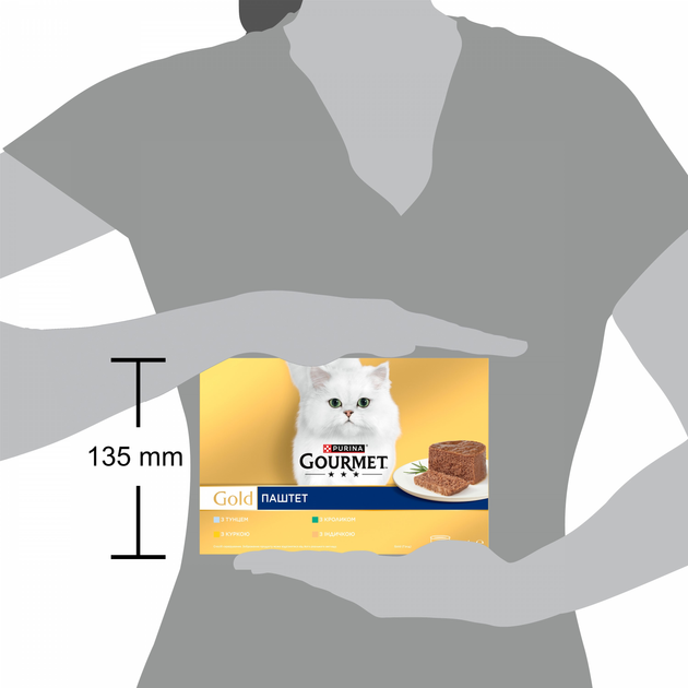 Мультипак упаковка вологого корму для дорослих котів Purina Gourmet Gold Паштет з тунцем, з куркою, з кроликом, з індичкою 85 г х 12 шт (8445291106291/8445291106307) - зображення 4