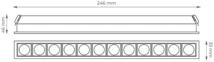 Listwa LED DPM X-Line podtynkowa liniowa 12 W 1080 lm biała (STLSL-12W-W) - obraz 2