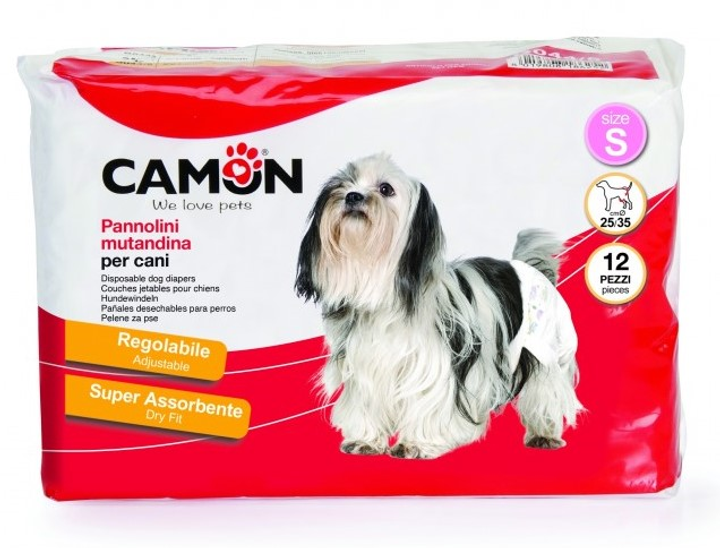 Памперси для собак Camon S 25-35 см 12 шт (8019808111018) - зображення 1