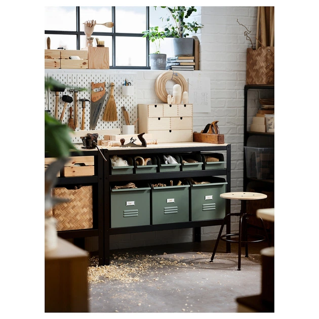 Робочий стіл IKEA BROR, чорний, соснова фанера, 110х55 см, 303.332.86 - изображение 3