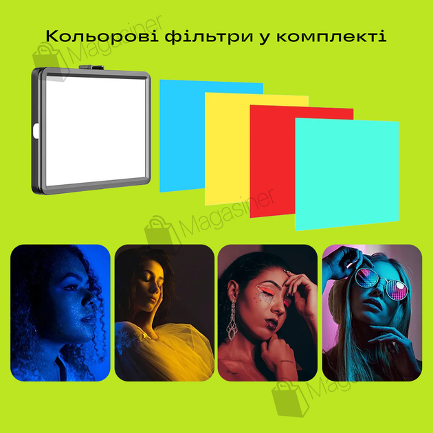 Штатив журавель 60 см з відеосвітлом 15 см і кольоровими фільтрами для предметної зйомки (2505-2) - зображення 5
