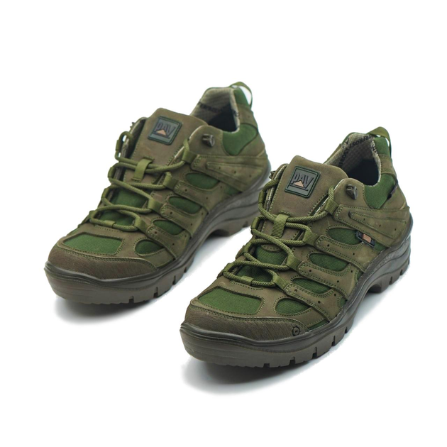 Тактичні кросівки демісезонні PAV 407 олива хакі шкіряні з мембраною Winterfrost 45 - зображення 2