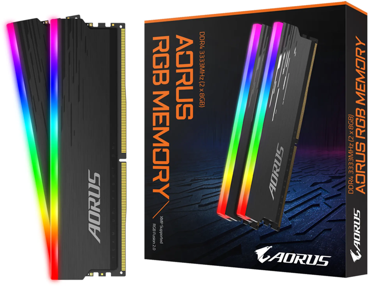 Модуль пам'яті Gigabyte 16Gb(2x8Gb) DDR4 3333MHz RGB Fusion 2.0 AORUS Memory boost (GP-ARS16G33) - зображення 6