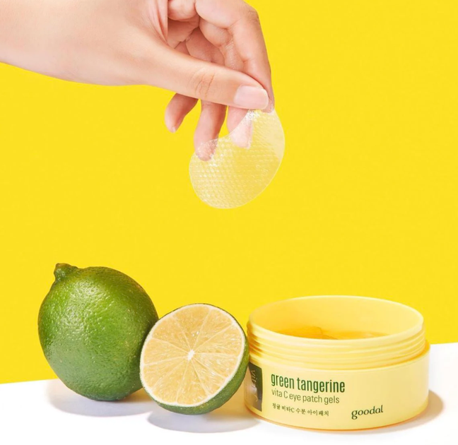Осветляющие патчи для глаз с витамином C Goodal Green Tangerine Vita C Eye Gel Patch - изображение 6