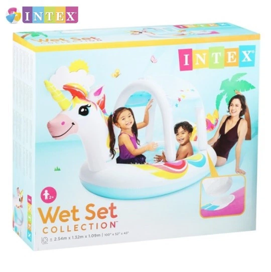 Intex 58435 NP детский бассейн "Единорог" размером 254х132х109см, с надувным навесом - Фото 5 Intex 58435 NP детский бассейн "Единорог" размером 254х132х109см, с надувным навесом - изображение 5