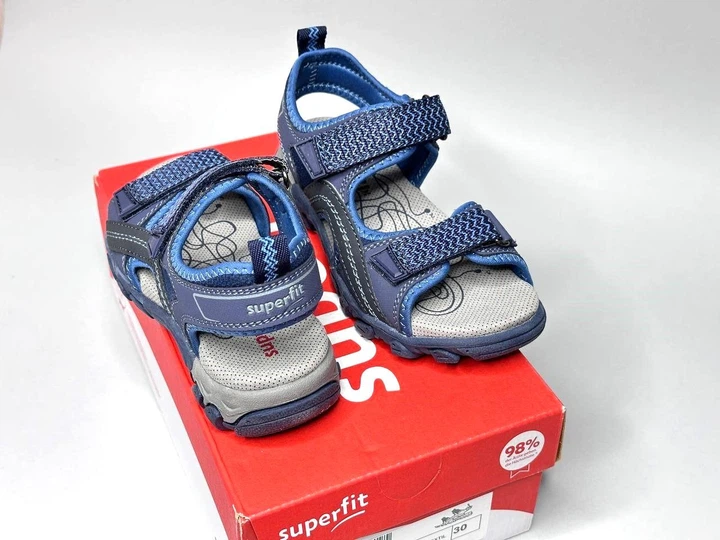 Детские босоножки Superfit Hike 33 р мальчику темно -синие с голубым - изображение 6