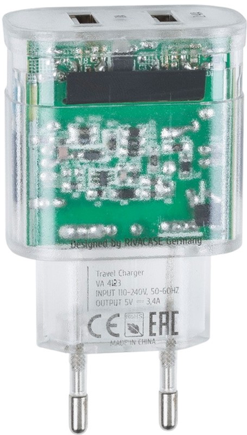 Ładowarka Rivacase 17W USB-A Transparent (VA4125TD2) - obraz 1