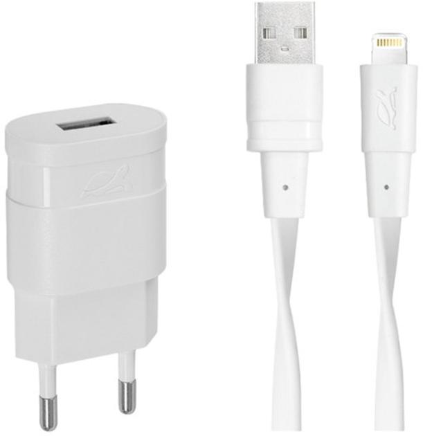 Ładowarka do telefonu Rivacase 5W USB/USB Type-C + kabel 1.2 m MFi Lightning White (VA4115WD2) - obraz 1