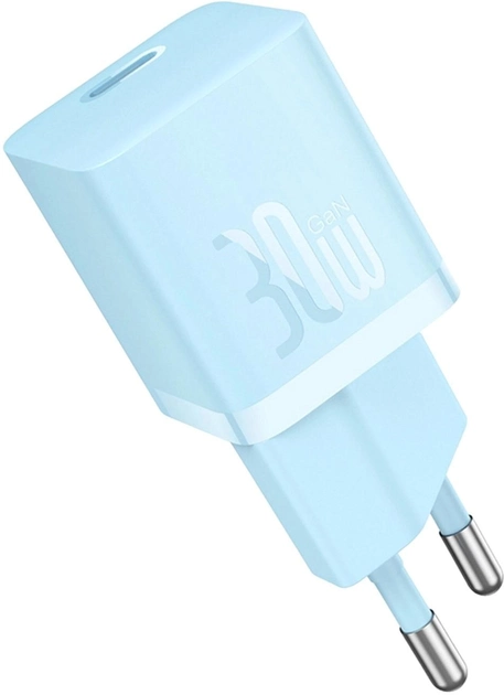 Зарядний пристрій для телефону Baseus 30W USB Type-C Blue (CCGN070603) - зображення 1