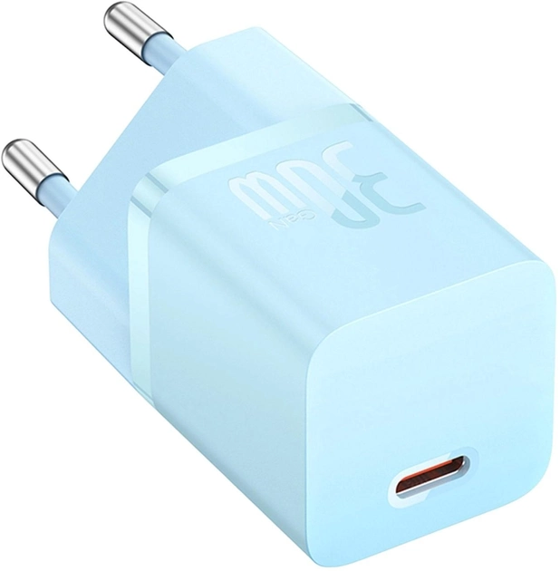 Зарядний пристрій для телефону Baseus 30W USB Type-C Blue (CCGN070603) - зображення 2