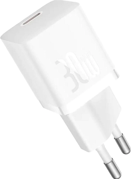 Зарядний пристрій для телефону Baseus 30W USB Type-C White (CCGN070502) - зображення 1