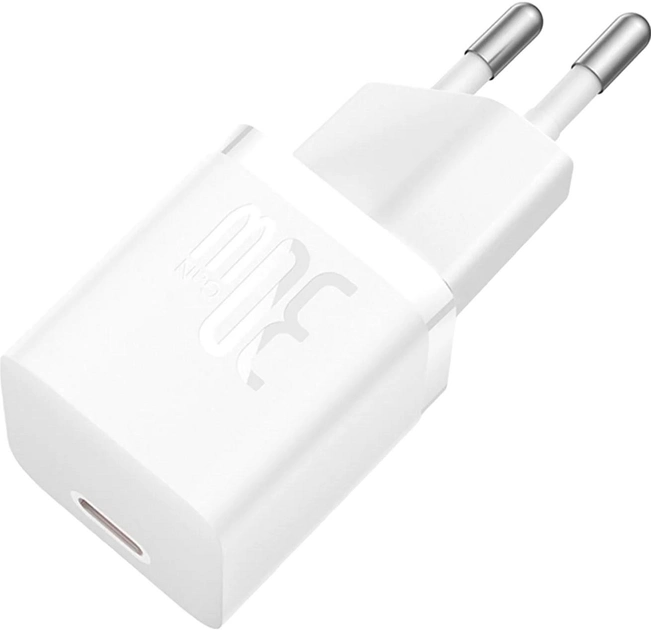 Зарядний пристрій для телефону Baseus 30W USB Type-C White (CCGN070502) - зображення 2