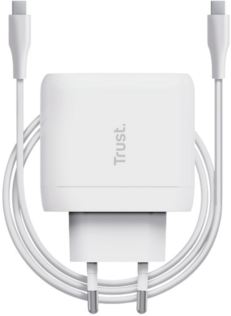 Зарядний пристрій для телефону Trust MAXO 65WUSB-C + кабель 2 м UBS-C White (8713439251395) - зображення 4