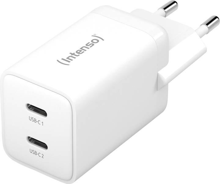 Зарядний пристрій Intenso 40W 2xUSB-C GAN White (7804012) - зображення 2