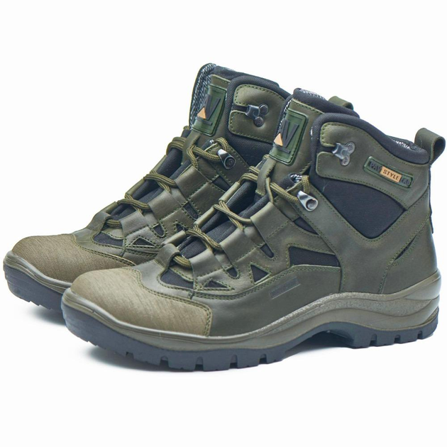 Берці демісезонні тактичні черевики PAV 501 олива хакі шкіряні з мембраною Winterfrost 43 - зображення 1
