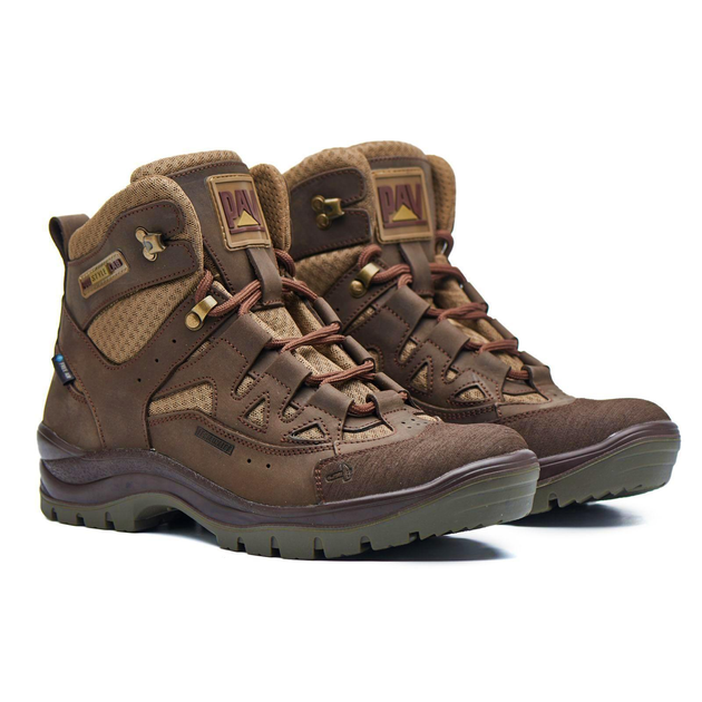 Берці літні тактичні черевики PAV 501 коричневі шкіряні сітка Fresh Air 40 - зображення 2