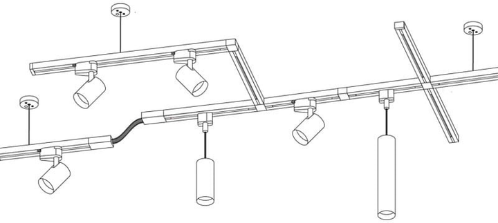 Lampa wiszaca szynowa DPM X-Line LED 12 W 960 lm 60 cm biała (STP-12W-60W) - obraz 4