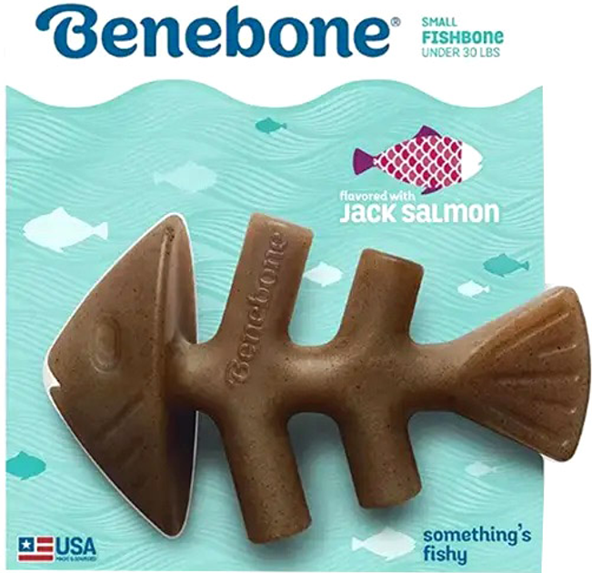 Zabawka dla psów o smaku łososia Benebone Fishbone 12 cm Brown (0810054210061) - obraz 1