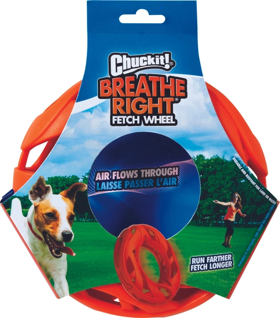Іграшка для собак Chuckit! Breathe Right Fetch Wheel 15 см Orange (0029695470929) - зображення 1