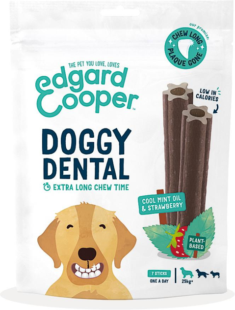Zabawka do żucia dla psów Edgard Cooper Doggy Dental Mint and Strawberry Large Breed 25 cm Brown (5407007142170) - obraz 1