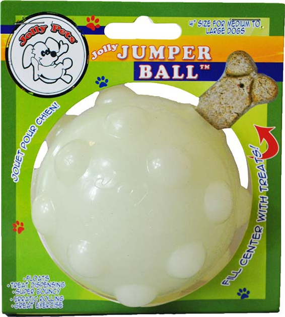 Piłka dla psów Jolly Pets Jumper Ball Glow 7.5 cm White (0788169300666) - obraz 1