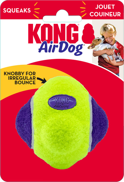Piłka dla psów Kong Airdog Squeaker Knobby Ball 3.5 cm Multicolour (0035585502151) - obraz 1