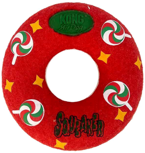 Zabawka dla psów Kong Holiday Airdog Squeaker Donut 12 cm Red (0035585503653) - obraz 1