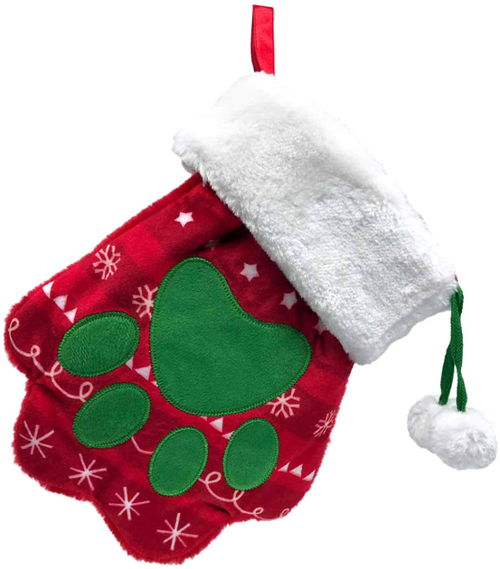 Zabawka dla psów Kong Holiday Stocking Paw 15 cm Multicolour (0035585502946) - obraz 1