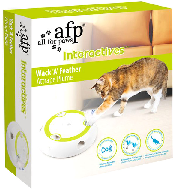 Interaktywna zabawka dla kotów All For Paws Interactive Wack'A'Feather 27 cm Multicolour (0847922032166) - obraz 1