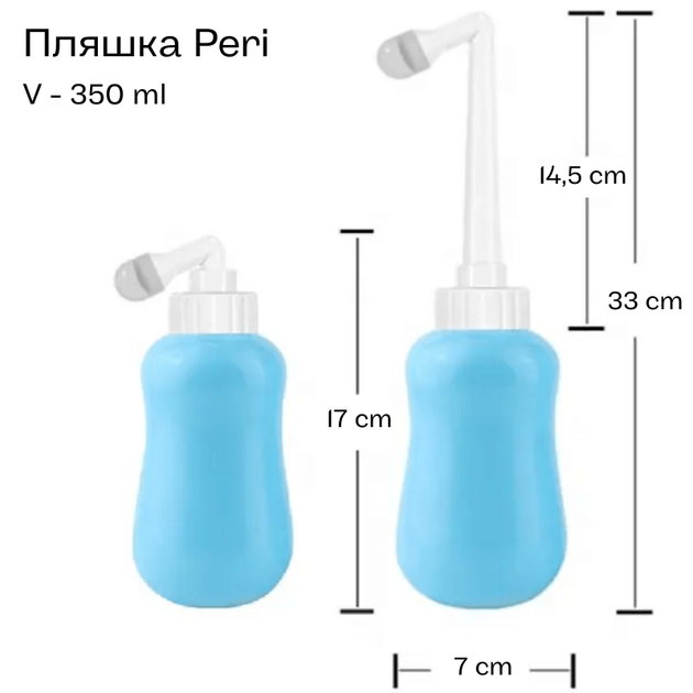 Портативне біде для інтимної гігієни, пляшка для підмивання, ручне біде Karapuzo, Пляшка Peri 350ml (блакитний) - зображення 6