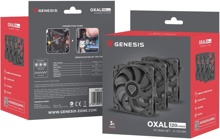 Комплект вентиляторів Genesis Oxal 120 3 in 1 (NGF-2043) - зображення 3