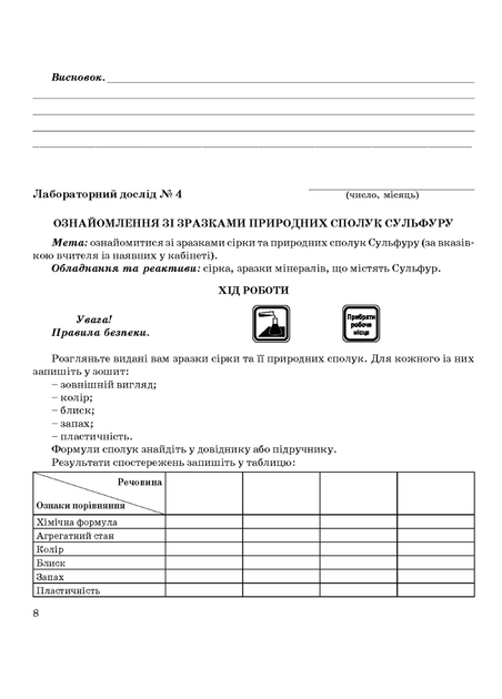 Зошит для лабораторних дослідів практичних робіт і домашнього експерименту. Хімія 10 клас 978-966-944-060-0 Мандрівець - зображення 5