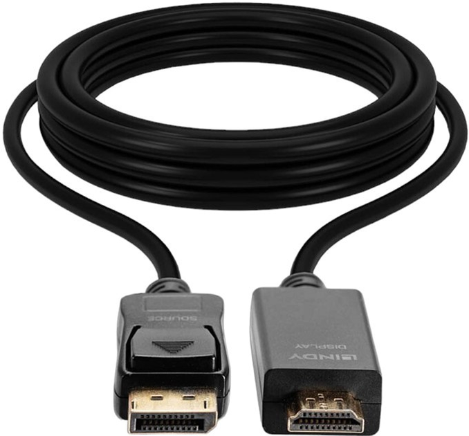 Kabel Lindy DisplayPort - HDMI 5 m Black (4002888369244) - obraz 1
