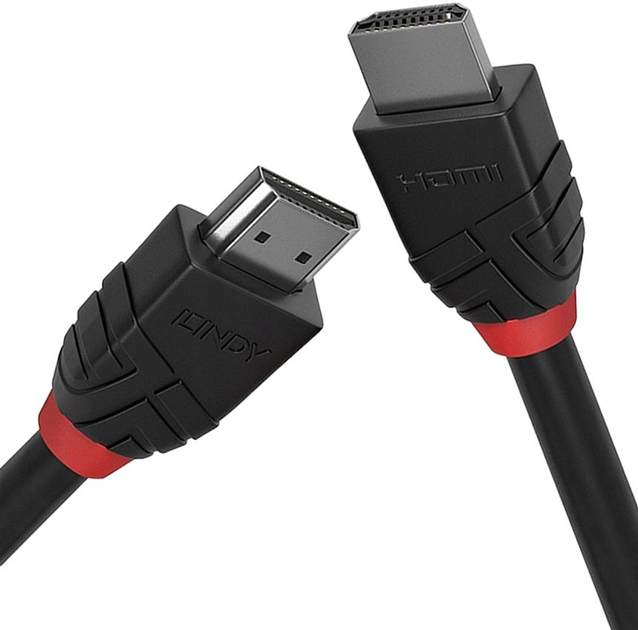 Kabel Lindy Black Line HDMI - HDMI 0.5 m Black (4002888364706) - obraz 1