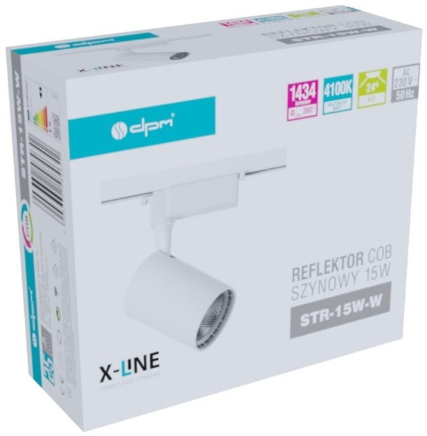Reflektor COB DPM X-Line szynowy obrotowy 15 W 1434 lm bialy (STR-15W-W) - obraz 7