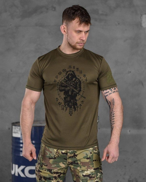 Тактична чоловіча потовідвідна футболка Oblivion Берсерк L олива (85784) - зображення 1