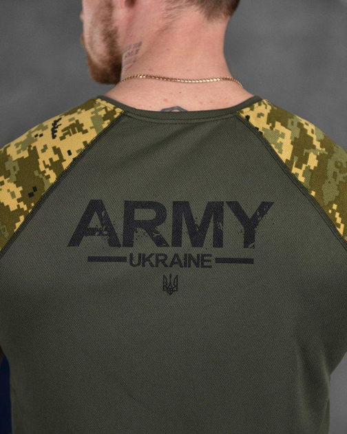 Тактическая мужская потоотводящая футболка ARMY M олива+пиксель (85810) - изображение 2