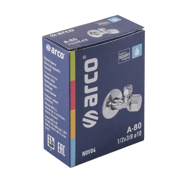 Кран кульовий кутовий ARCO 1/2"х 3/8" NOV20 - зображення 5