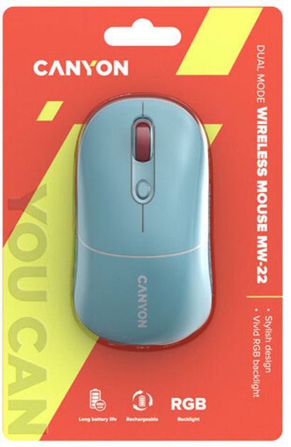 Мышь Canyon MW-22 Dual Band RGB Wireless Dark Cyan (CNS-CMSW22DC) - изображение 6