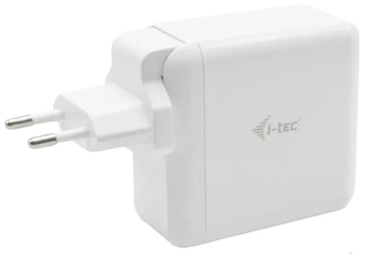Зарядний пристрій i-Tec Travel Charger 60W + USB-A 18W UE + US (CHARGER-C60WT) - зображення 1