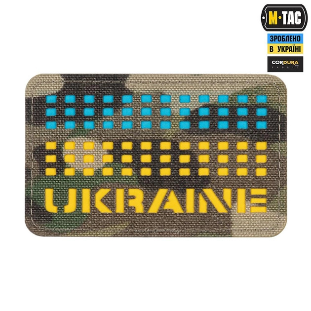 Нашивка M-Tac Ukraine Laser Cut Multicam/Yellow/Blue/GID - изображение 1