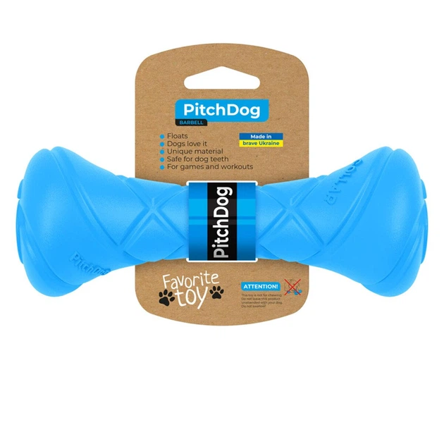 Игровая гантель для апортировки PitchDog, длина 19 см, диаметр 7 см голубой - Фото 1 Игровая гантель для апортировки PitchDog, длина 19 см, диаметр 7 см голубой - изображение 1