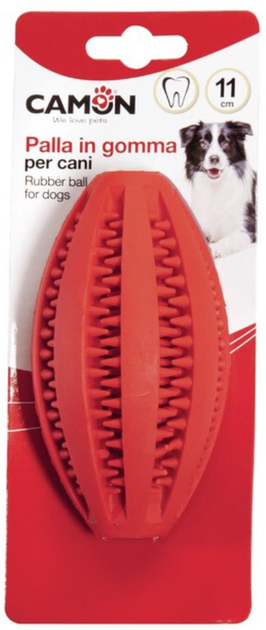 Zabawki do gryzienia dla psów Camon Dental fun rugby ball 11 cm (8019808180625) - obraz 1