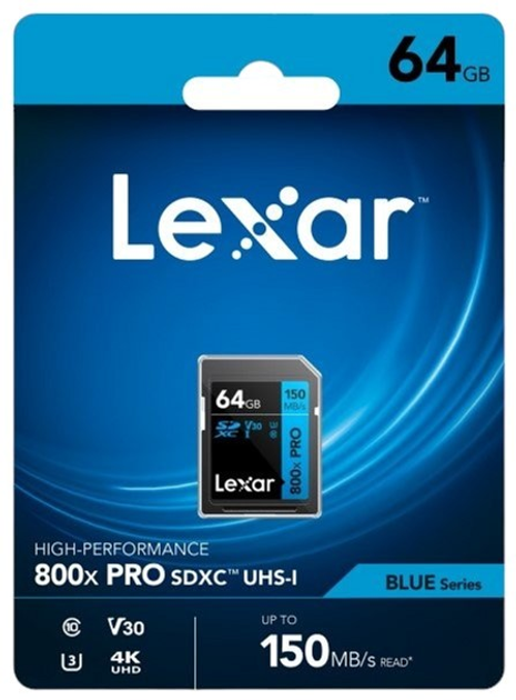 Karta pamięci Lexar High-Performance 800x 150 MB/s SDXC 64GB (LSD0800P064G-BNNNG) - obraz 2