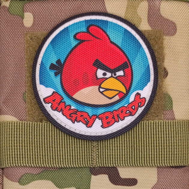Шеврон Angry Birds, 7х7, на липучке( велкро), патч печатный - изображение 2