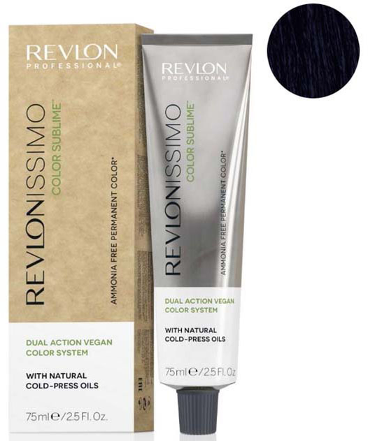 Крем-фарба з окислювачем Revlon Revlonissimo Color Sublime Permanent Color Ammonia Free Black 1 75 мл (8007376050006) - зображення 1