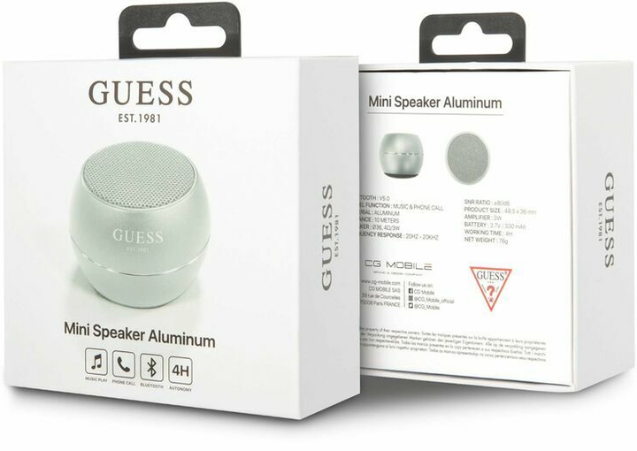 Bluetooth-колонка Guess Speaker mini Gray (3666339051389) - зображення 4