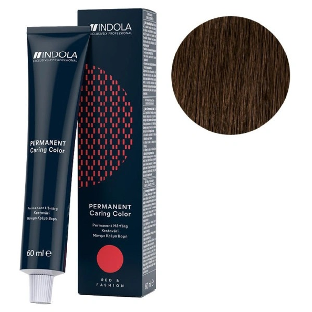 Farba do włosów bez utleniacza Indola Permanent Caring Color Pixel 6.84 Dark Blonde Chocolate Red 60 ml (4045787708615) - obraz 1