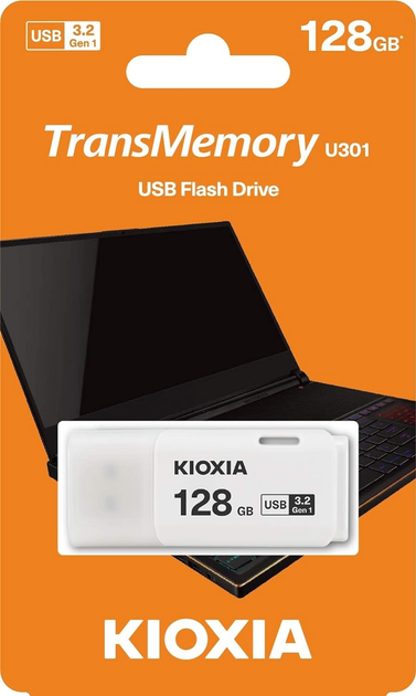 Флеш пам'ять Kioxia TransMemory 128 GB USB 3.2 White (LU301W128G) - зображення 4